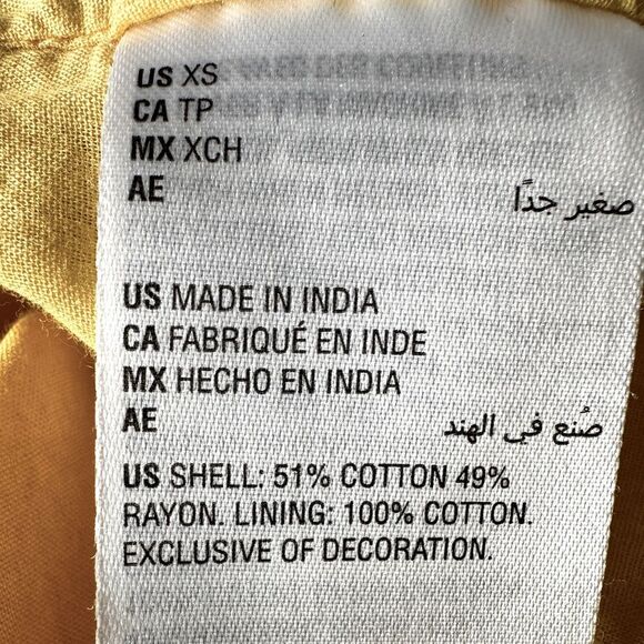 NWT Charter Club 100% Cotton Maxi Kaftan Swim Coverup Dress Yellow Pink White XS - Picture 11 of 15